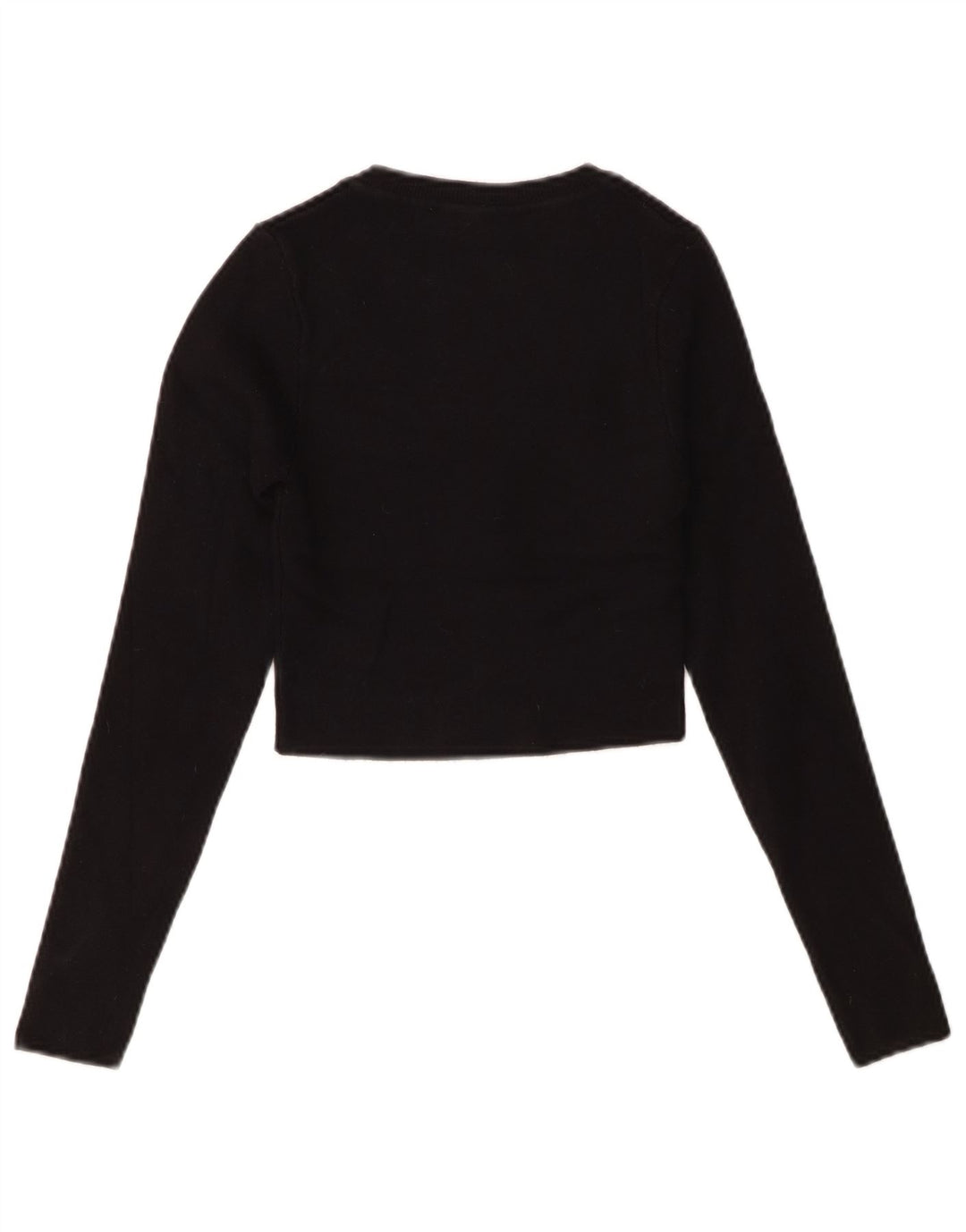 Top corto da donna Zara a maniche lunghe UK 8 piccolo in viscosa nera