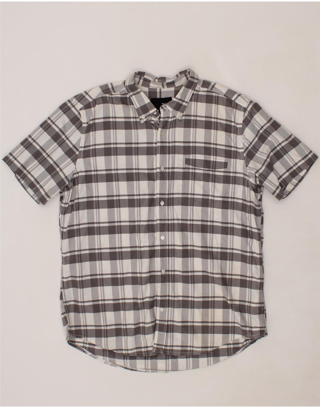 HURLEY Mens Short Sleeve Shirt XL Grey Check Cotton Vintage Hurley and Second-Hand Hurley from Messina Hembry 