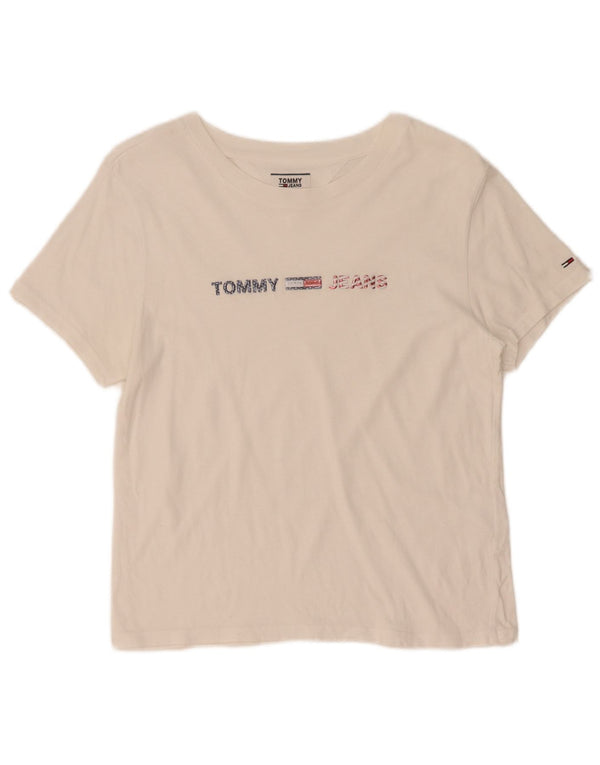 T-shirt grafica da donna Tommy Hilfiger Top UK 10 piccola bianca