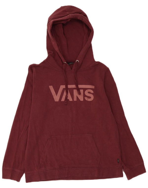 Felpa con cappuccio grafica da donna Vans UK 16 grande in cotone bordeaux