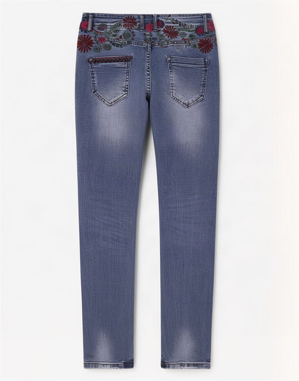 Jeans slim da donna Desigual W26 L29 poliestere blu