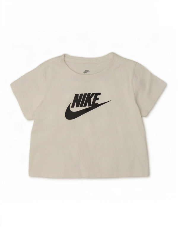 T-shirt corta con grafica Nike per ragazze, 12-13 anni, grande in cotone bianco