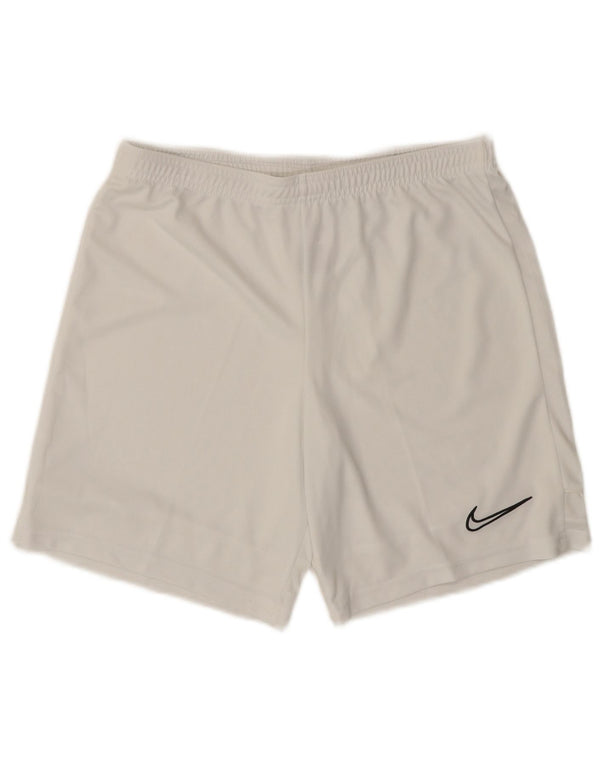 Pantaloncini sportivi NIKE Dri Fit da uomo in poliestere bianco medio
