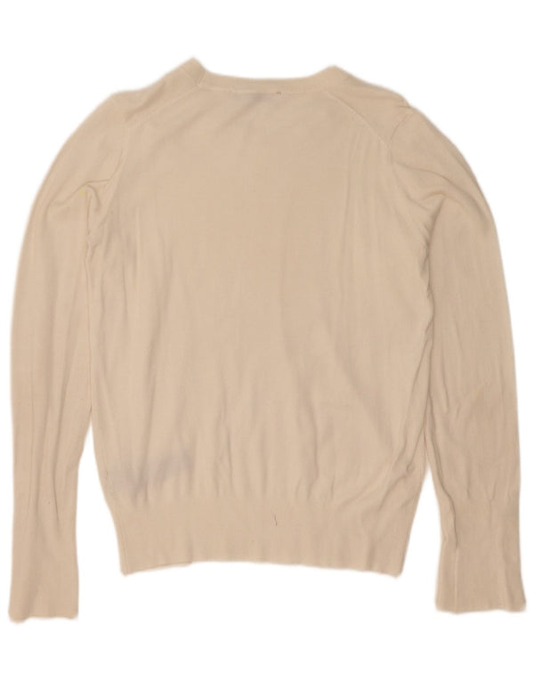 Maglione Zara da donna con scollo a barca UK 12 Viscosa bianca media