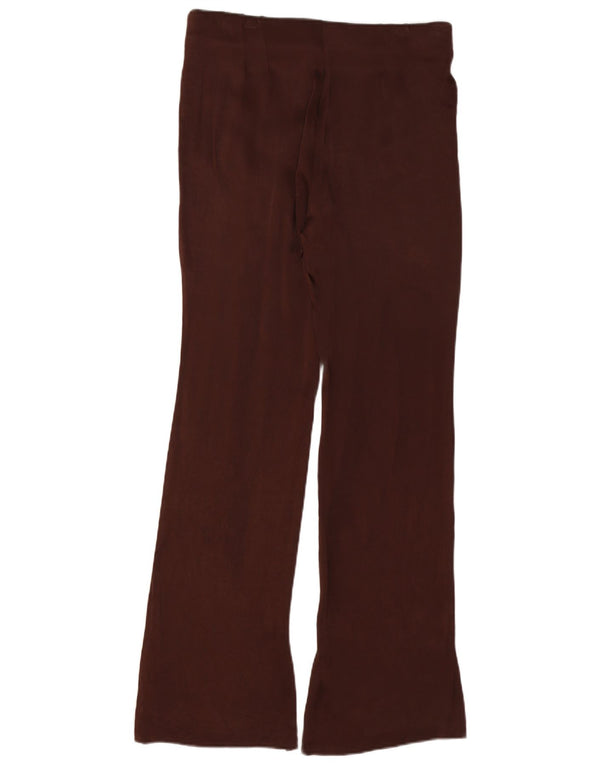 Pantaloni casual bootcut a vita alta da donna Zara grandi W30 L32 viscosa marrone