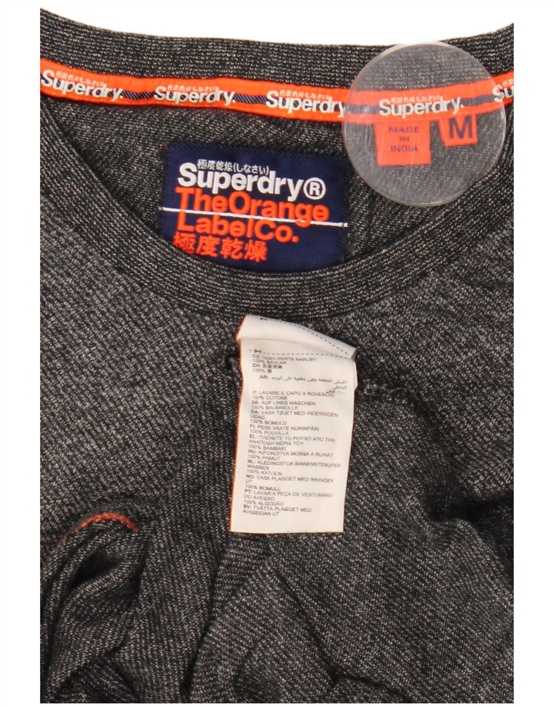 T-shirt da uomo Superdry Top in cotone chiazzato grigio medio