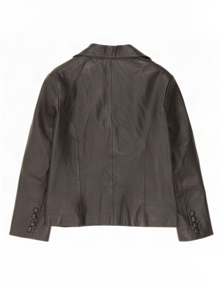 Giacca blazer in pelle da donna a 1 bottone Apart IT 44 media nera