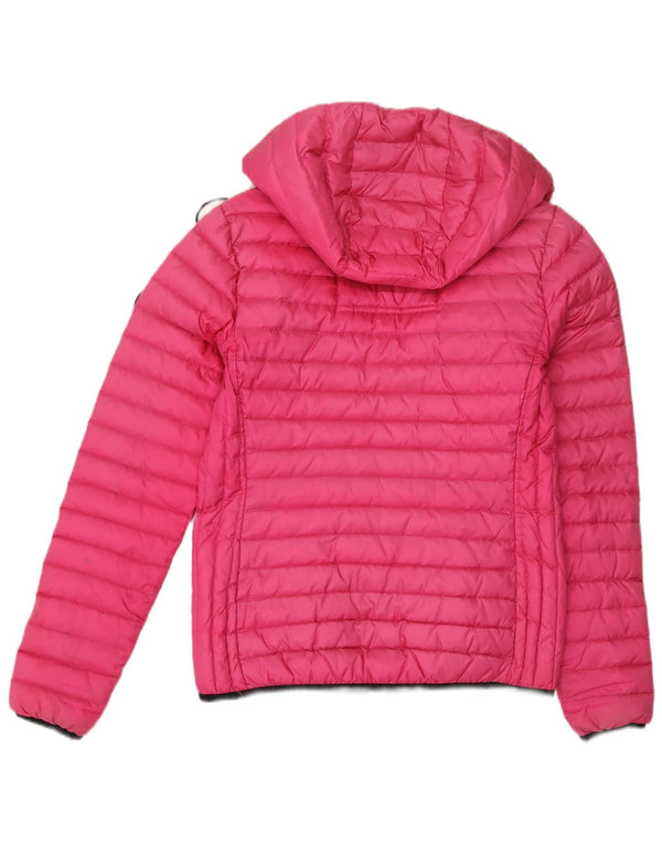 Giacca imbottita con cappuccio da donna Superdry UK 10 Small Pink Nylon