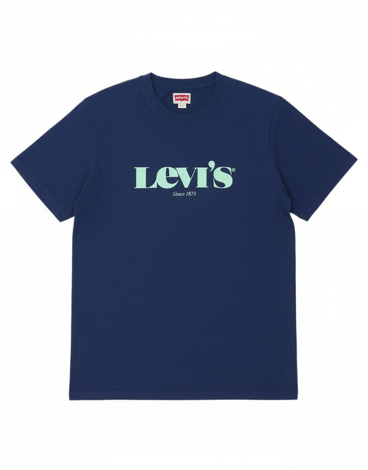 LEVI'S Mens Relaxed Relaxed Fit Graphic T-Shirt Top Small Navy Blue