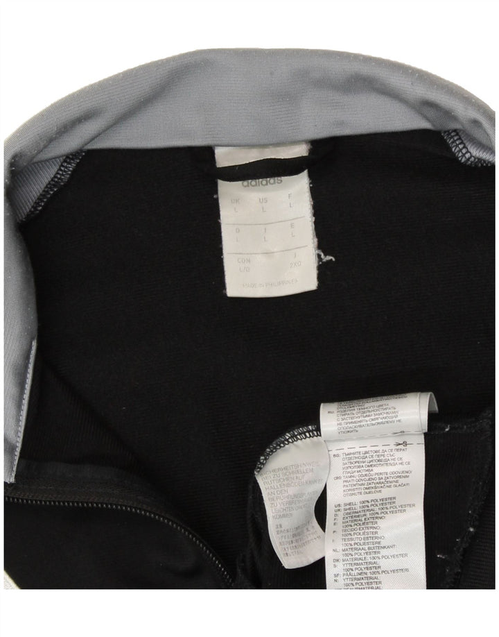 ADIDAS Mens Tracksuit Top Jacket Large Black Colourblock Polyester Vintage Adidas and Second-Hand Adidas from Messina Hembry 