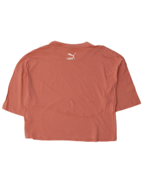 T-shirt corta oversize da donna Puma UK 6 XS cotone rosa