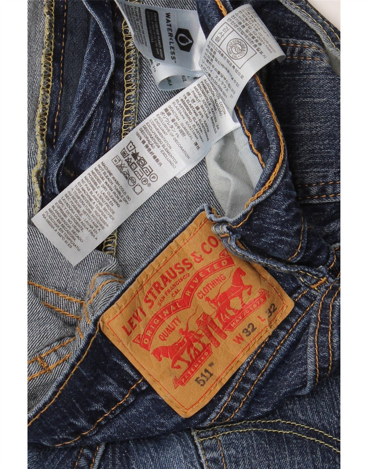 Levi's Uomo 511 Slim Jeans W32 L32 Cotone Blu