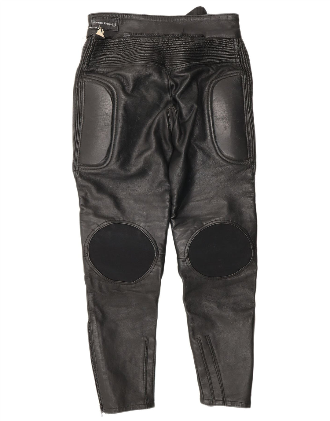 Pantaloni in pelle da motociclista da uomo VINTAGE W32 L23 neri