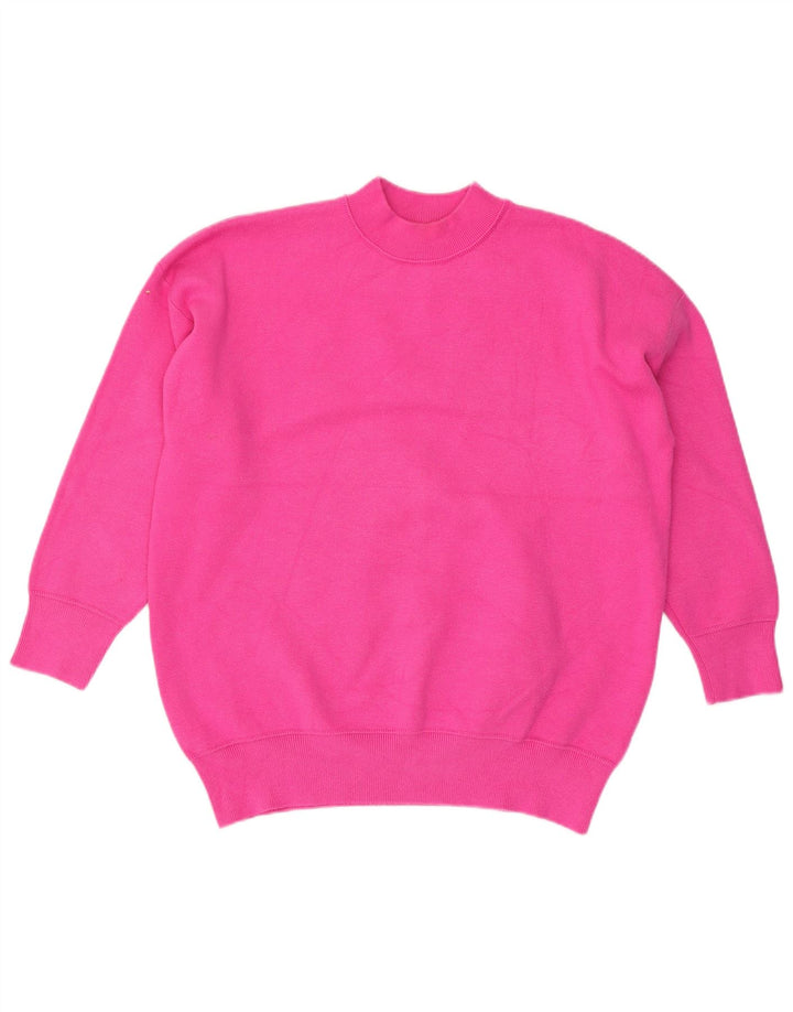 Maglione girocollo oversize da donna Zara UK 14 Viscosa rosa medio