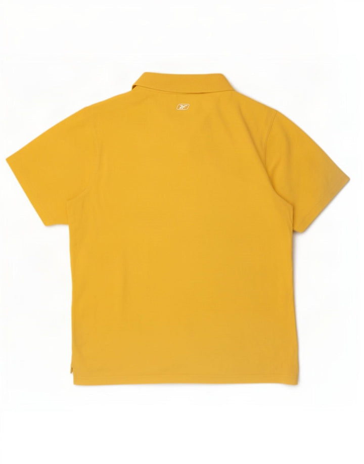 Polo grafica da uomo Reebok grande in cotone giallo