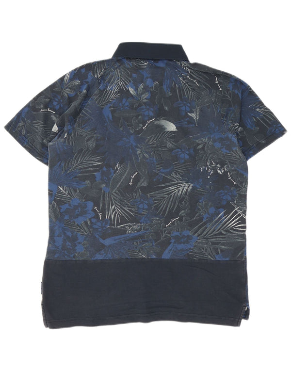 Polo da uomo Armani Exchange in cotone floreale blu medio
