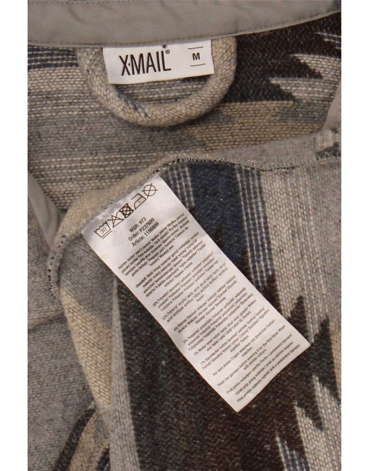 X-Mail Camicia da uomo overshirt in flanella Poliestere geometrico grigio medio