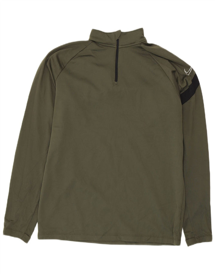 NIKE Top da tuta pullover con grafica Dri Fit da uomo, color block medio kaki