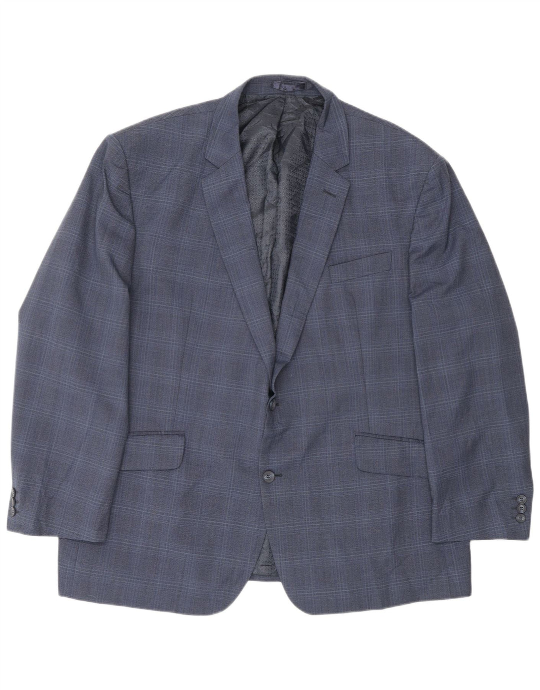 Giacca blazer da uomo a 2 bottoni Pierre Cardin UK 50 5XL blu navy a quadri