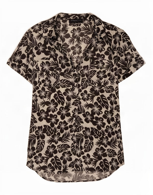 Abito chemisier oversize da donna Marks & Spencer UK 8 piccolo floreale nero