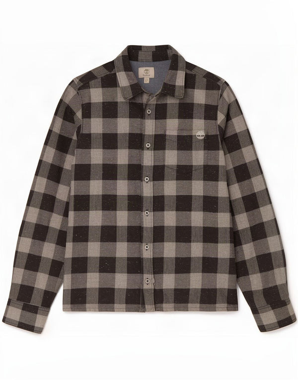Camicia in flanella da bambino Timberland 13-14 anni in cotone a quadretti grigio piccolo