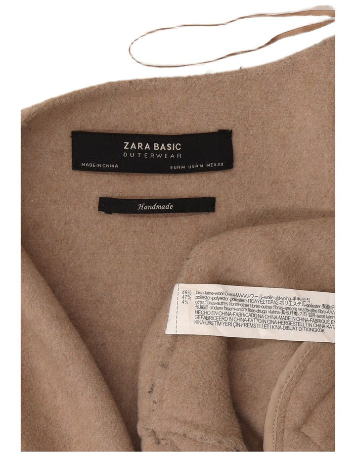 Soprabito fatto a mano da donna Zara UK 14 Lana beige medio