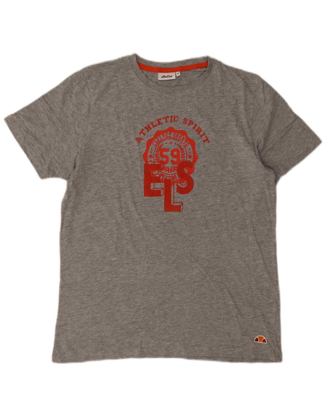 T-shirt grafica da uomo Ellesse Top in cotone chiazzato grigio medio