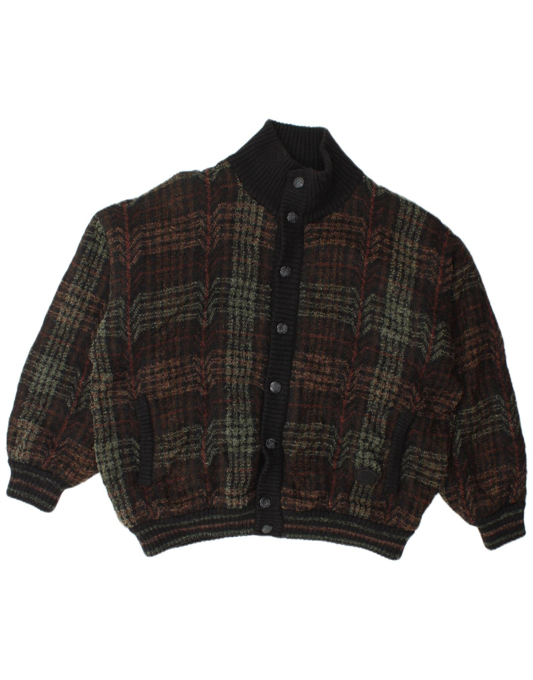 Giubbotto bomber in maglia da uomo Lancetti UK 40 Large Green Check