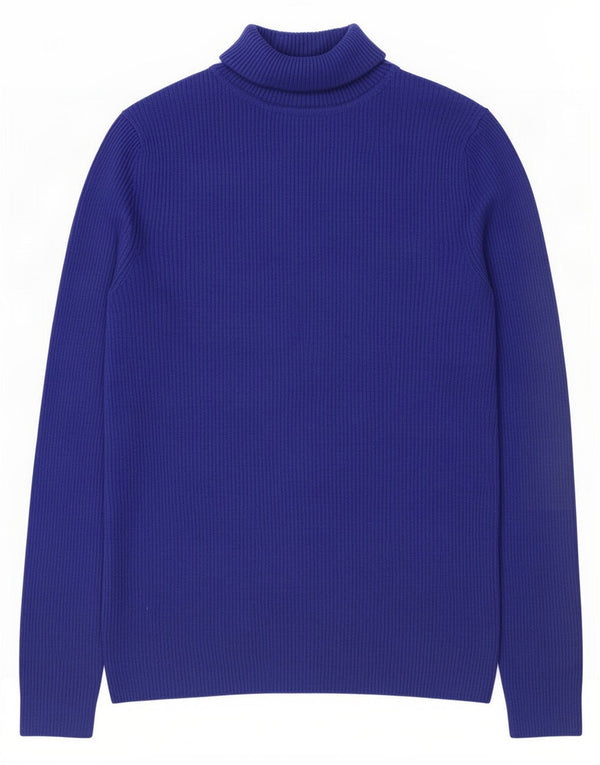 Maglione maglione a collo alto da donna Marks & Spencer UK 10 piccolo viscosa viola