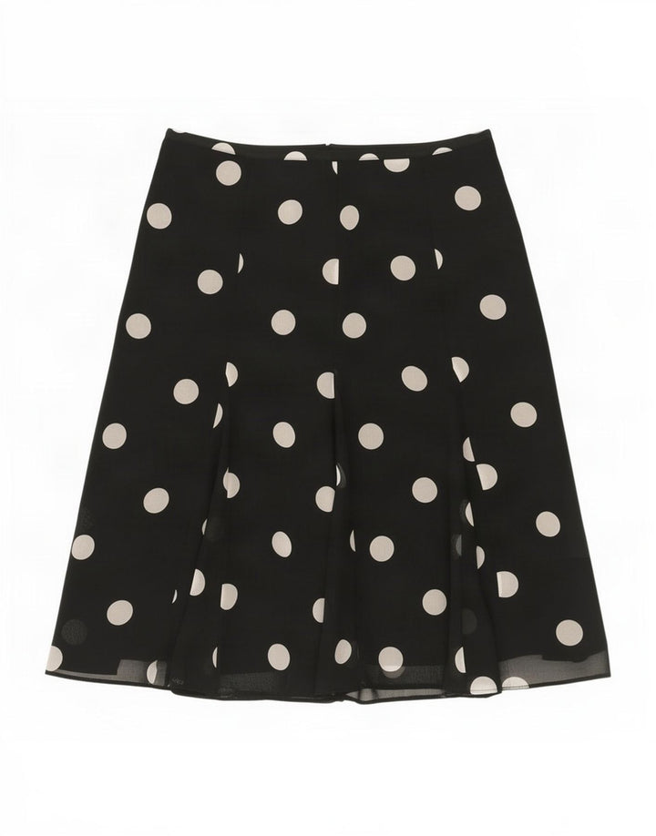 Gonna a trapezio da donna Marks & Spencer UK 12 media W30 a pois neri