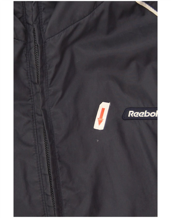 Giacca antipioggia da uomo Reebok UK 40 Large Navy Blue Nylon