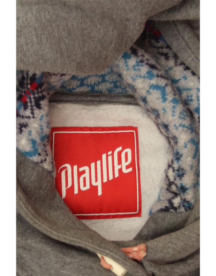 Felpa con cappuccio da donna Playlife UK 10 piccola grigia