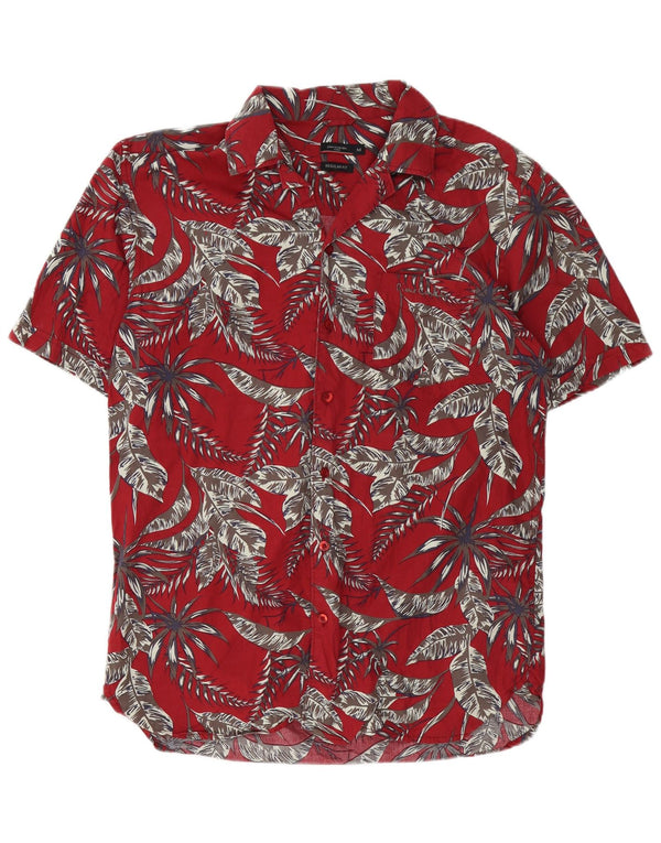 Camicia a maniche corte da uomo Pierre Cardin Borgogna media floreale hawaiana