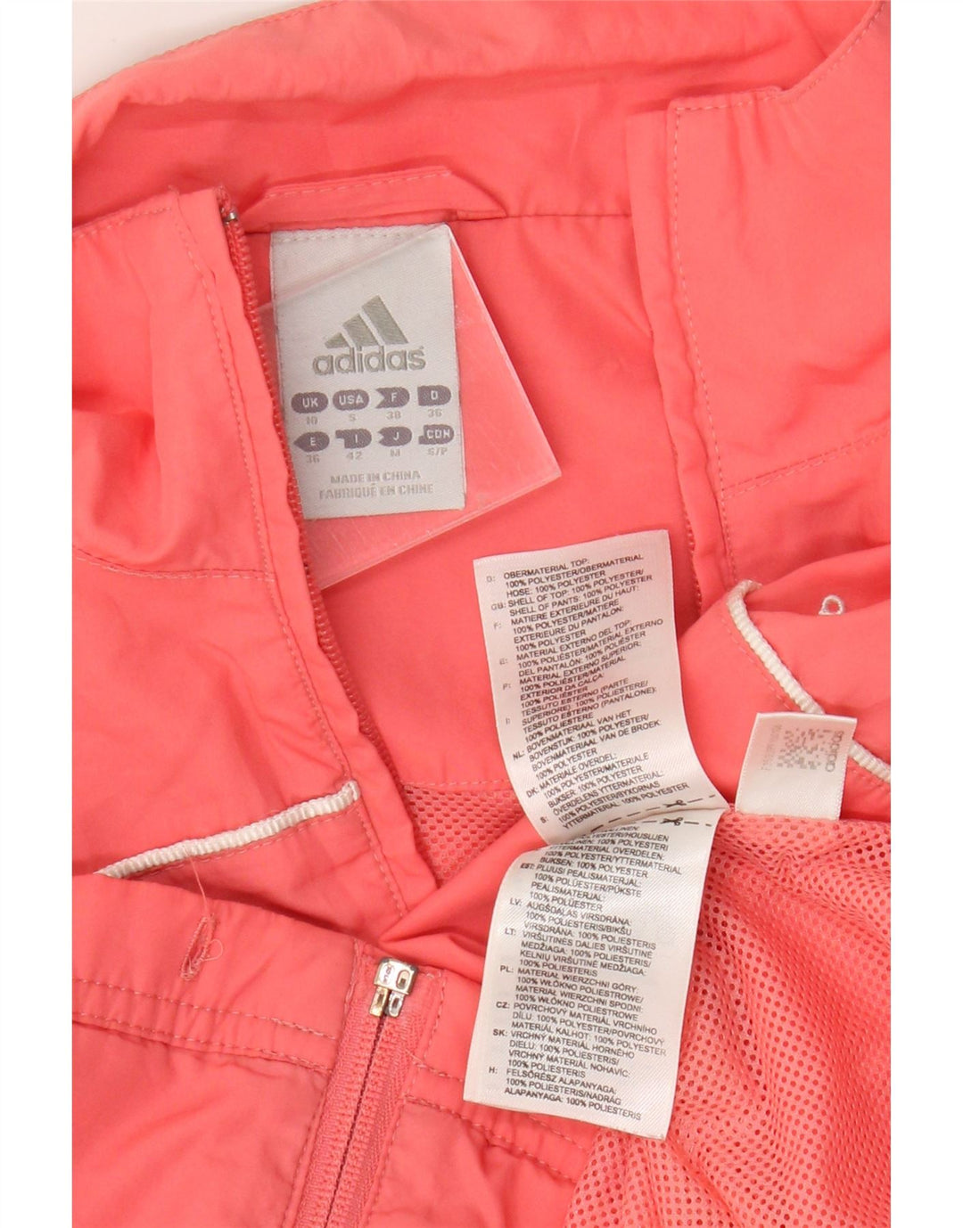 Giacca da ginnastica oversize da donna Adidas UK 10 Small Rosa Poliestere