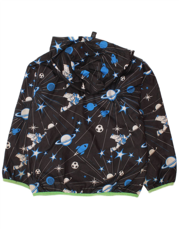 Giacca antipioggia con cappuccio Adidas da ragazzo 5-6 anni in poliestere geometrico nero