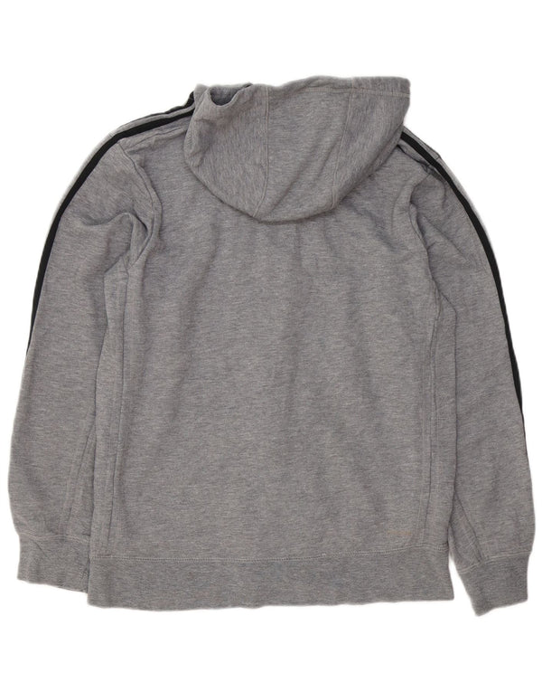 Maglione con cappuccio e zip Adidas da uomo in cotone grigio medio