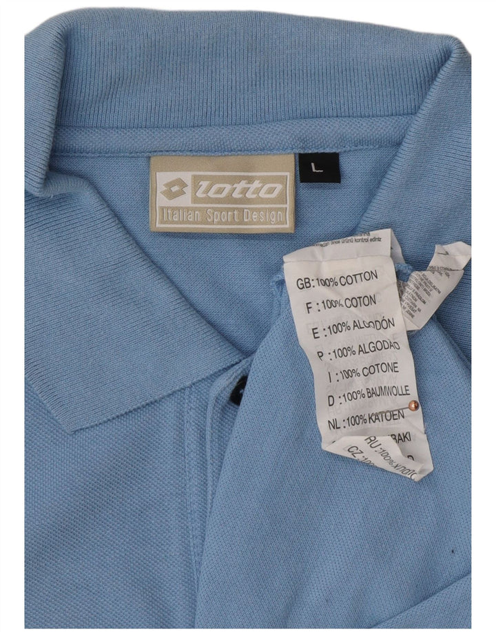 Polo da uomo LOTTO Large in cotone blu