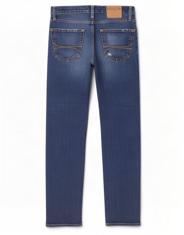 Jeans slim invecchiati Hollister da uomo W28 L30 in cotone blu navy