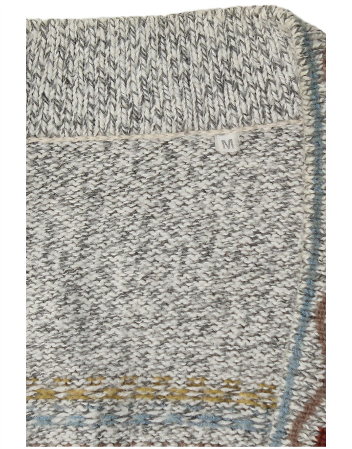 Maglione cardigan da uomo VINTAGE grigio medio Fair Isle