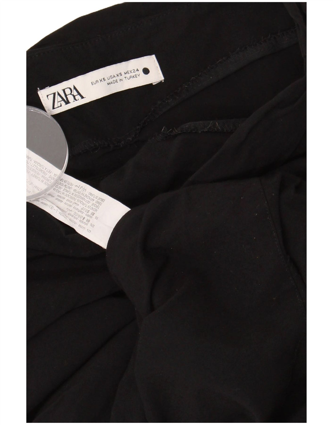 Top corto monospalla da donna Zara UK 6 XS viscosa nera
