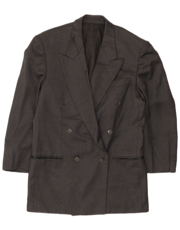 Yves Saint Laurent Mens Double Breasted Blazer Jacket Size 48 Large Grey