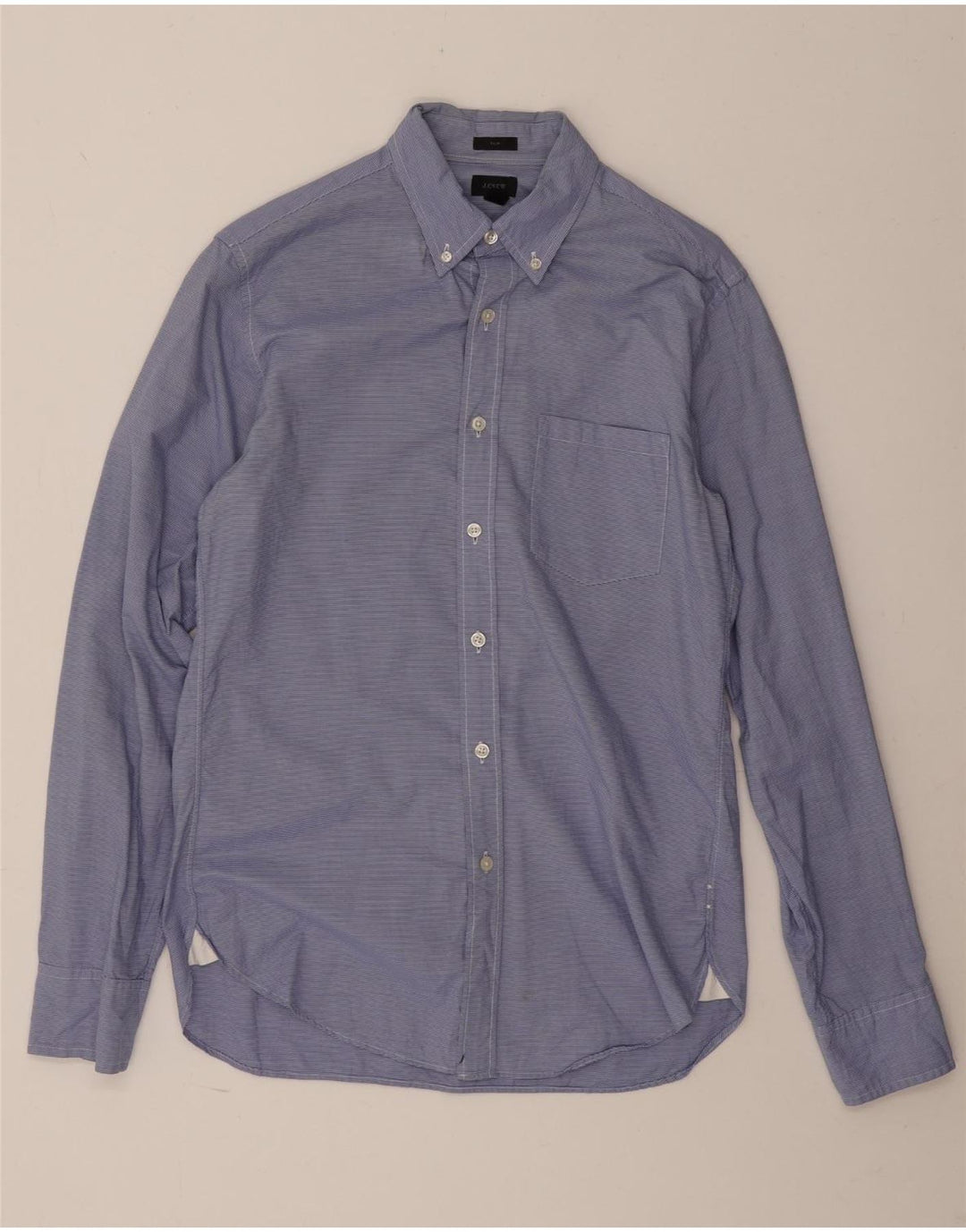 J. CREW Camicia slim fit da uomo piccola in cotone gessato blu