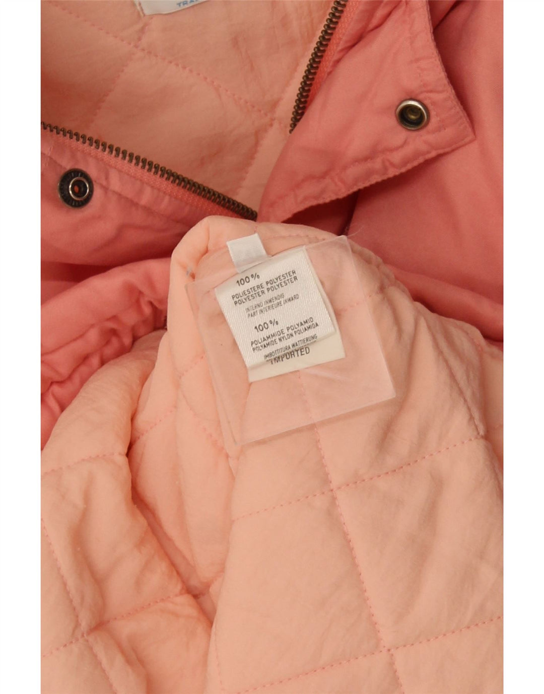 Giacca imbottita con cappuccio da donna Benetton UK 18 XL poliestere rosa