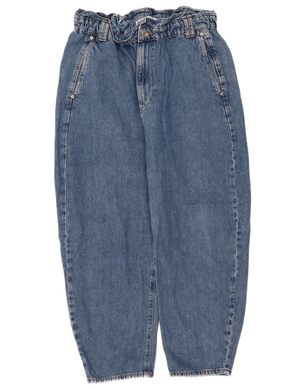 Jeans affusolati a vita alta corti da donna Zara EU 44 XL W34 L24 cotone blu