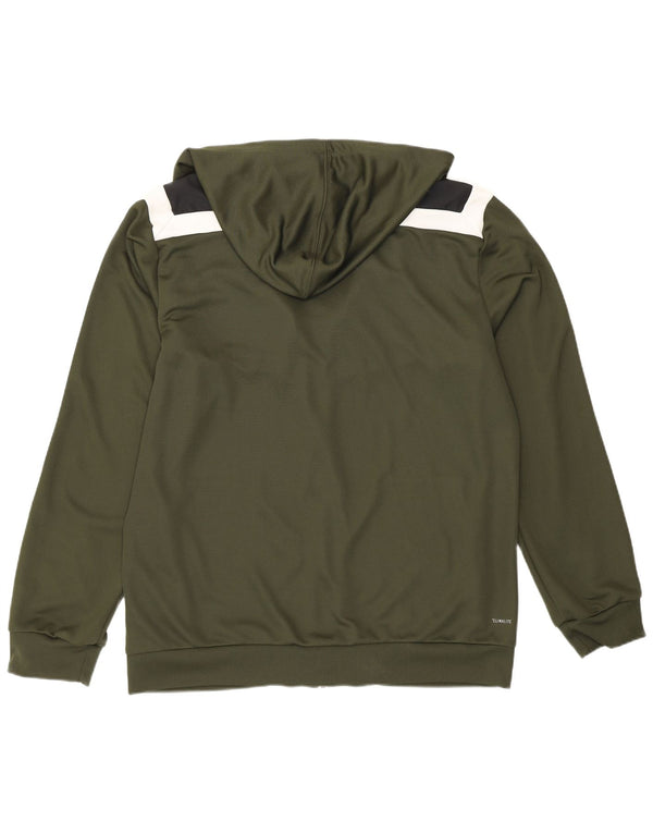 Giacca da uomo Adidas Climalite con cappuccio, giacca grande color kaki