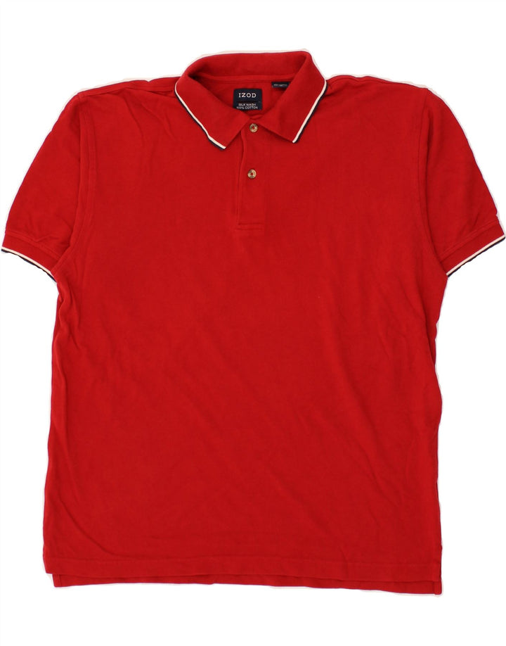 IZOD Mens Polo Shirt Medium Red Cotton Vintage Izod and Second-Hand Izod from Messina Hembry 