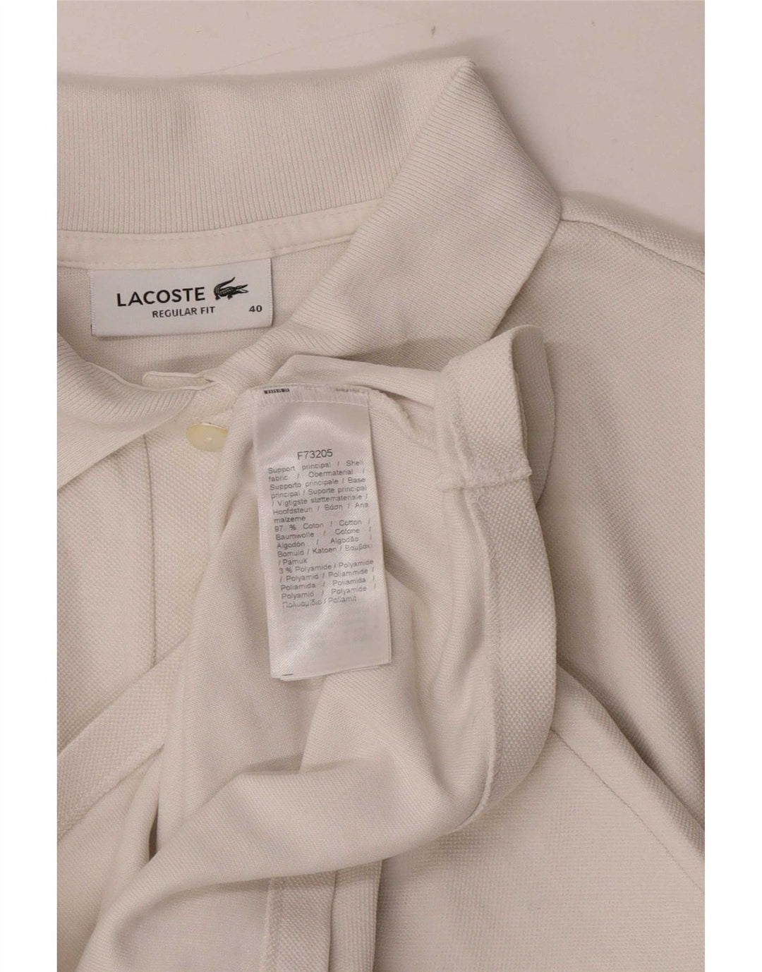 Polo da donna vestibilità regolare Lacoste taglia 40 cotone bianco medio