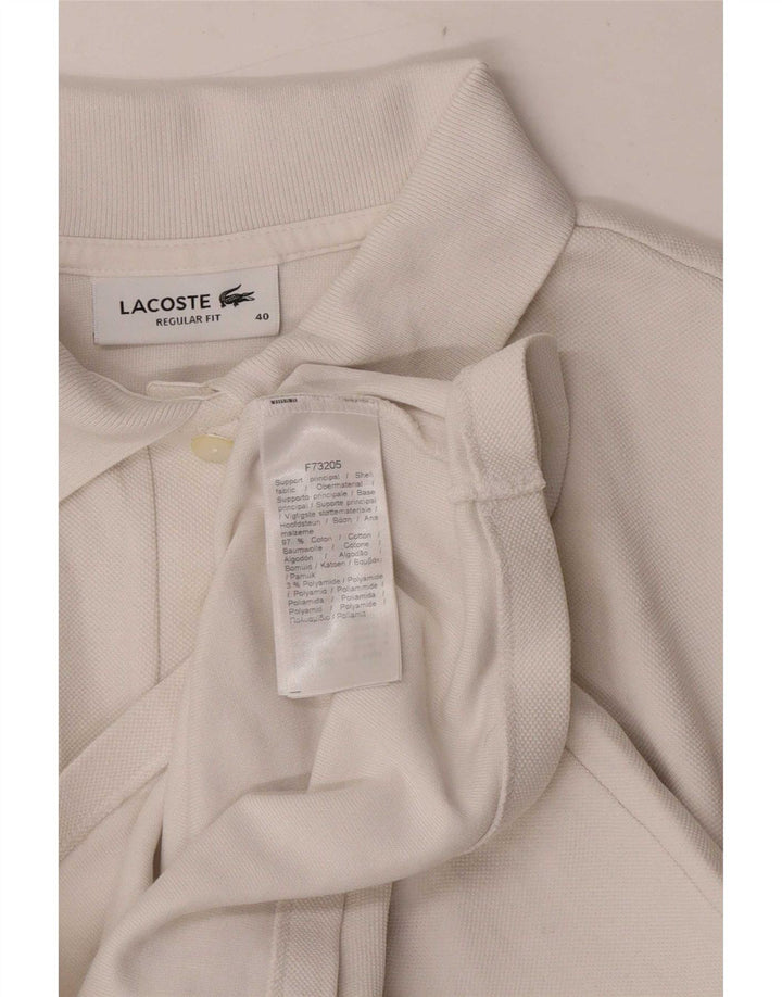 Polo da donna vestibilità regolare Lacoste taglia 40 cotone bianco medio