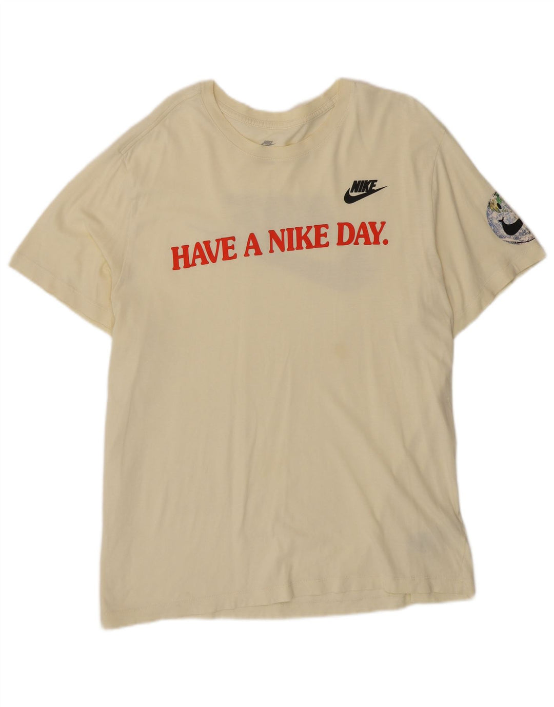 T-shirt grafica da uomo Nike Top XL in cotone giallo