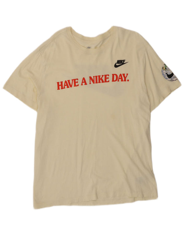 T-shirt grafica da uomo Nike Top XL in cotone giallo